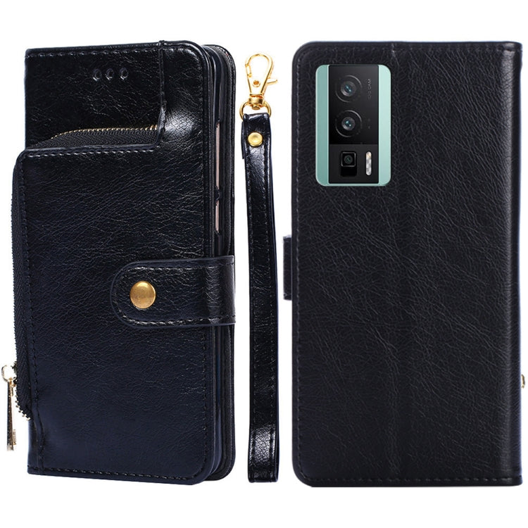 For Xiaomi Redmi K60 / K60 Pro Zipper Bag Leather Phone Case(Black)