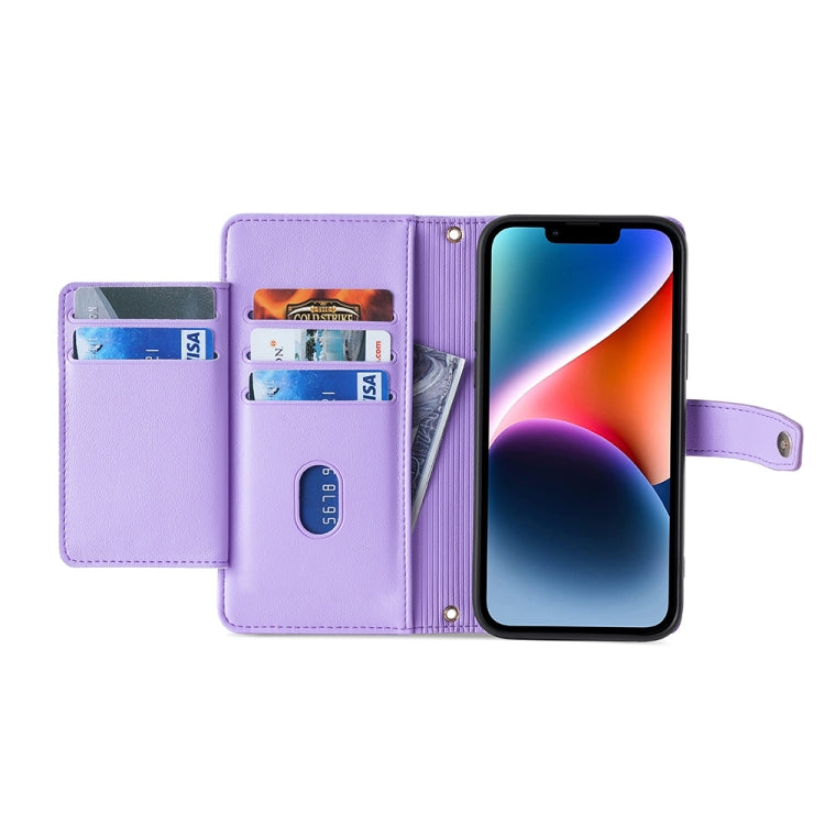 For Xiaomi Redmi K60 / K60 Pro Sheep Texture Cross-body Zipper Wallet Leather Phone Case(Purple)