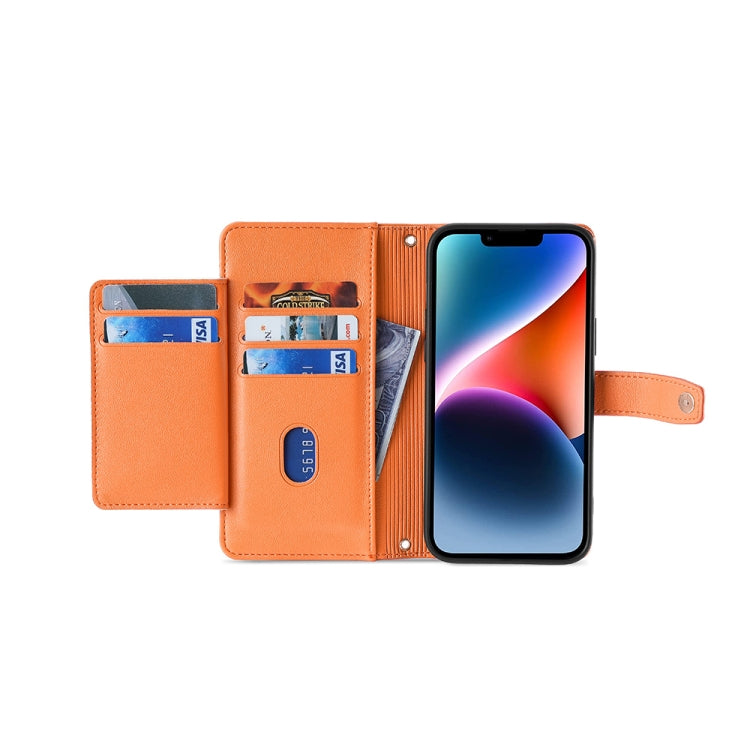 For Xiaomi Redmi K60 / K60 Pro Sheep Texture Cross-body Zipper Wallet Leather Phone Case(Orange)