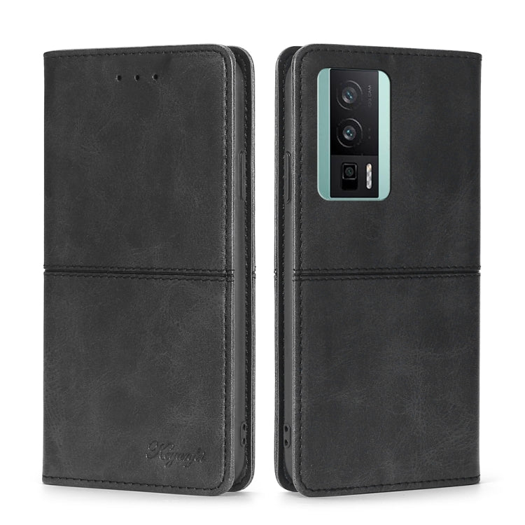 For Xiaomi Redmi K60 / K60 Pro Cow Texture Magnetic Horizontal Flip Leather Phone Case(Black)
