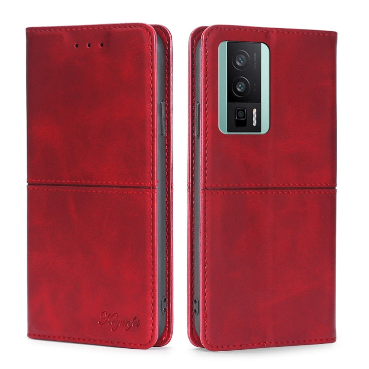 For Xiaomi Redmi K60 / K60 Pro Cow Texture Magnetic Horizontal Flip Leather Phone Case(Red)