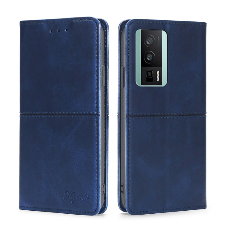 For Xiaomi Redmi K60 / K60 Pro Cow Texture Magnetic Horizontal Flip Leather Phone Case(Blue)