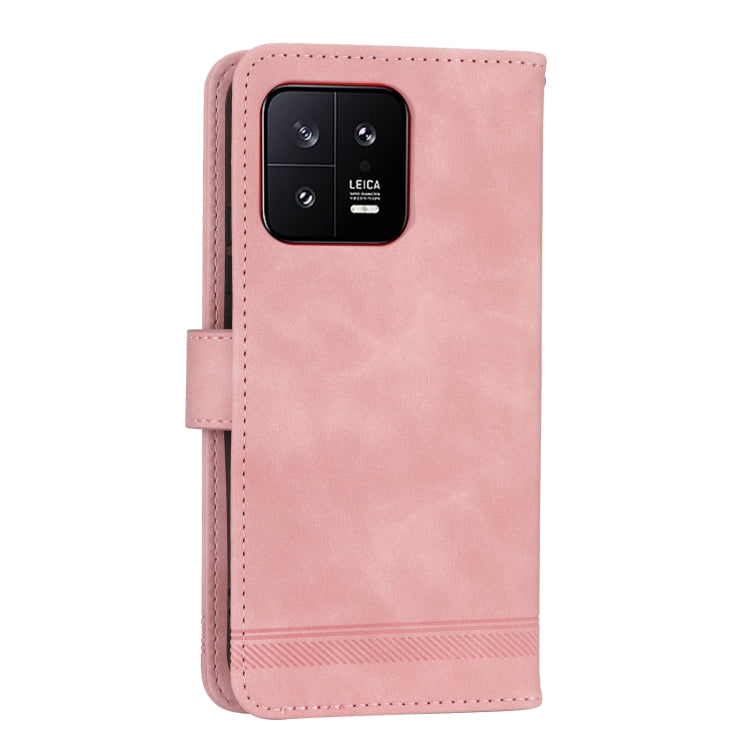 For Xiaomi 13 Dierfeng Dream Line TPU + PU Leather Phone Case(Pink)