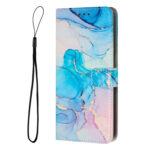 For Xiaomi 13 Pro Painted Marble Pattern Leather Phone Case(Pink Green)