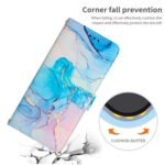 For Xiaomi 13 Pro Painted Marble Pattern Leather Phone Case(Pink Green)