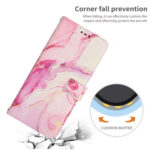 For Xiaomi 13 Pro Painted Marble Pattern Leather Phone Case(Rose Gold)