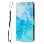 For Xiaomi 13 Pro Painted Marble Pattern Leather Phone Case(Blue Green)