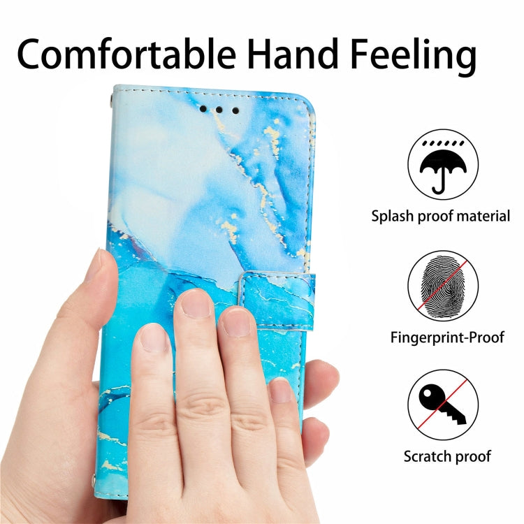 For Xiaomi 13 Pro Painted Marble Pattern Leather Phone Case(Blue Green)