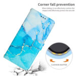 For Xiaomi 13 Pro Painted Marble Pattern Leather Phone Case(Blue Green)