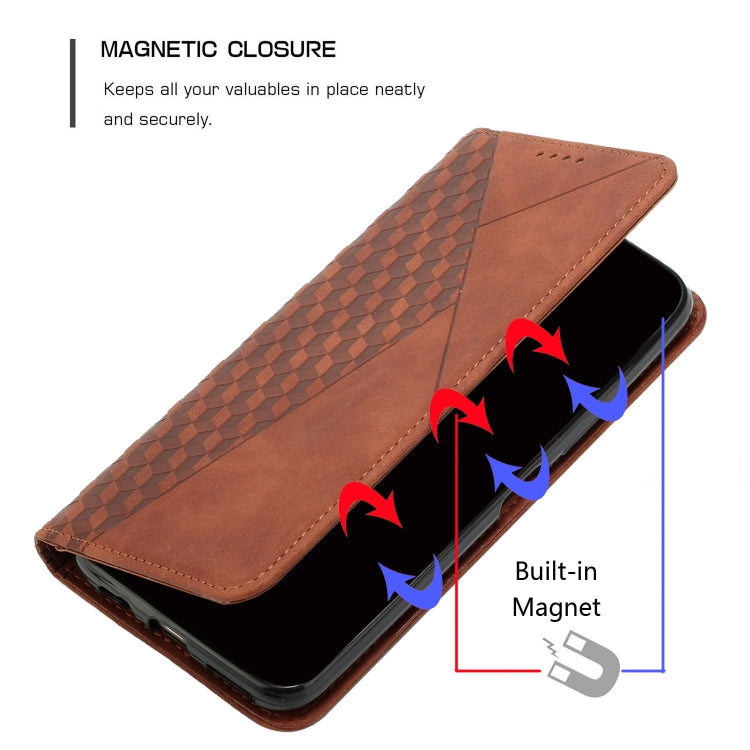 For Xiaomi Redmi K60 / K60 Pro Diamond Pattern Skin Feel Magnetic Leather Phone Case(Brown)