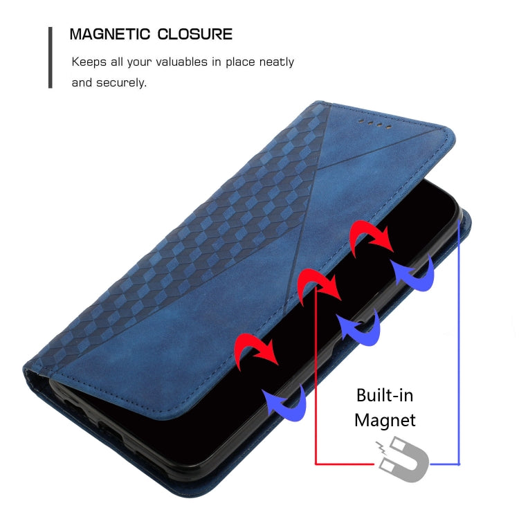 For Xiaomi Redmi K60 / K60 Pro Diamond Pattern Skin Feel Magnetic Leather Phone Case(Blue)