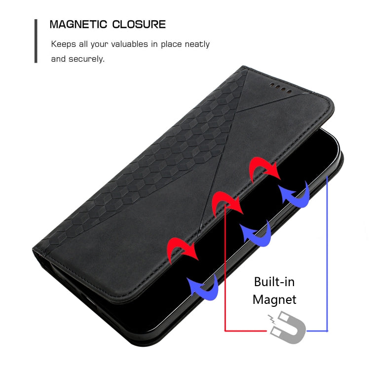 For Xiaomi Redmi K60 / K60 Pro Diamond Pattern Skin Feel Magnetic Leather Phone Case(Black)