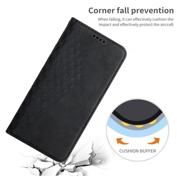 For Xiaomi Redmi K60 / K60 Pro Diamond Pattern Skin Feel Magnetic Leather Phone Case(Black)