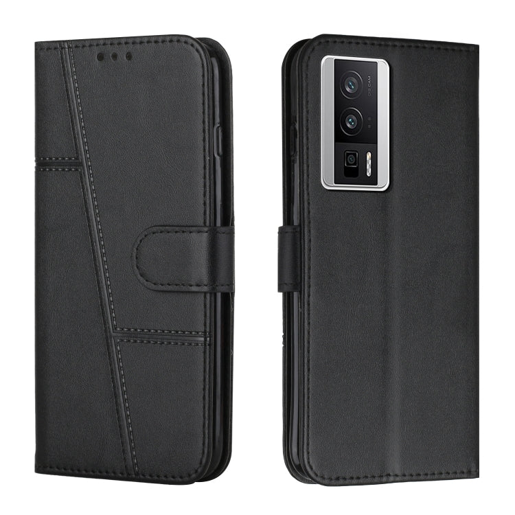 For Xiaomi Redmi K60 / K60 Pro Stitching Calf Texture Buckle Leather Phone Case(Black)