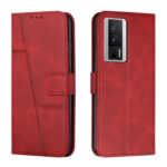 For Xiaomi Redmi K60 / K60 Pro Stitching Calf Texture Buckle Leather Phone Case(Red)