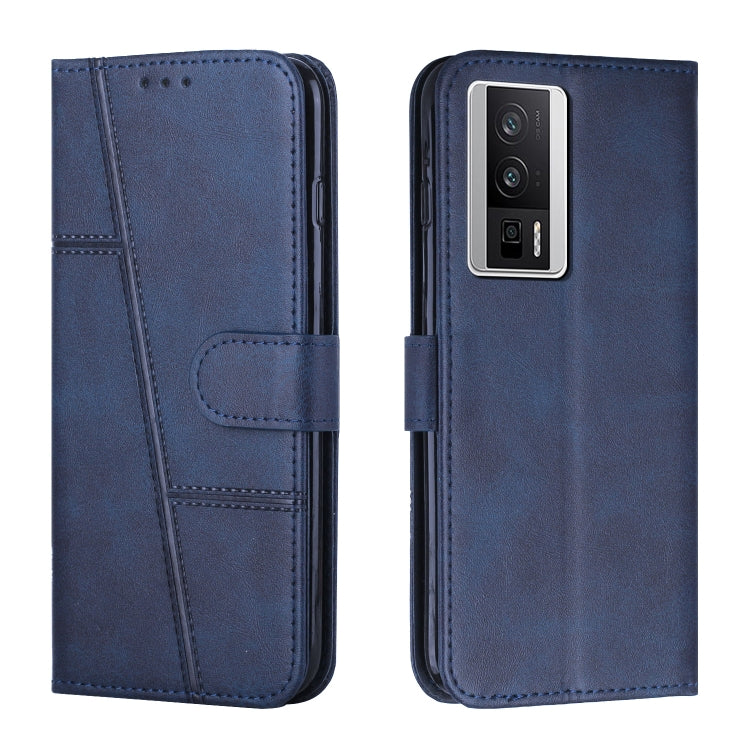 For Xiaomi Redmi K60 / K60 Pro Stitching Calf Texture Buckle Leather Phone Case(Blue)