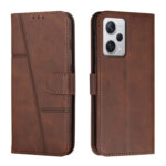 For Xiaomi Redmi Note 12 Pro+ Global / Note 12 Explorer Stitching Calf Texture Buckle Leather Phone Case(Brown)