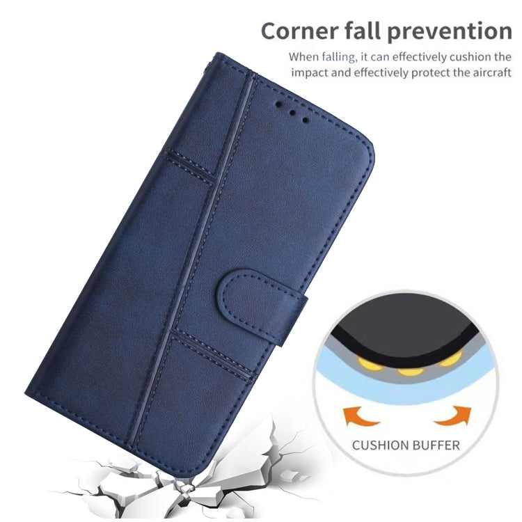 For Xiaomi Redmi Note 12 Pro+ Global / Note 12 Explorer Stitching Calf Texture Buckle Leather Phone Case(Blue)