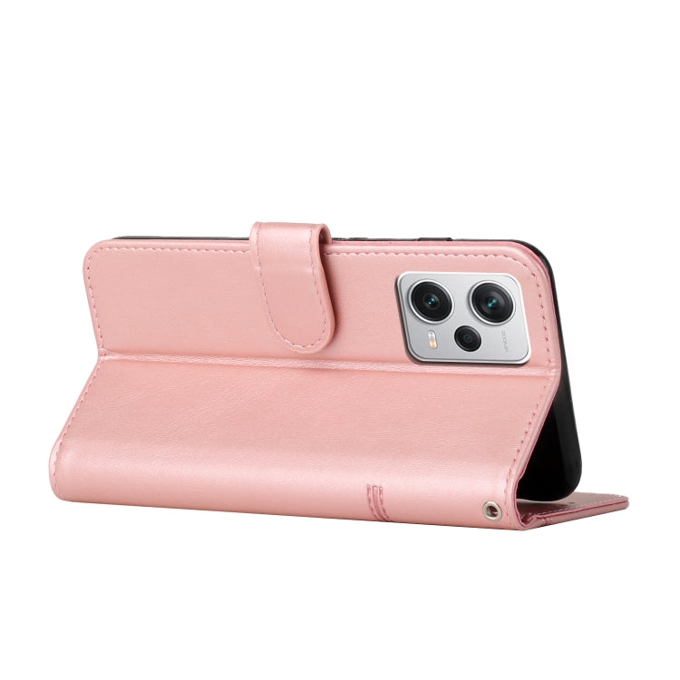 For Xiaomi Redmi Note 12 Pro+ Global / Note 12 Explorer Stitching Calf Texture Buckle Leather Phone Case(Rose Gold)