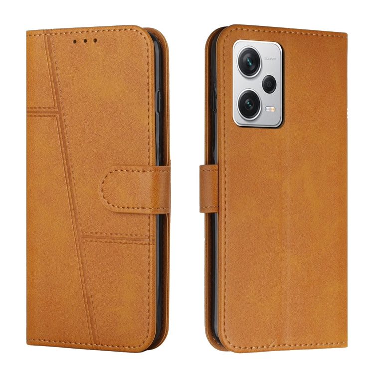 For Xiaomi Redmi Note 12 Pro+ Global / Note 12 Explorer Stitching Calf Texture Buckle Leather Phone Case(Yellow)