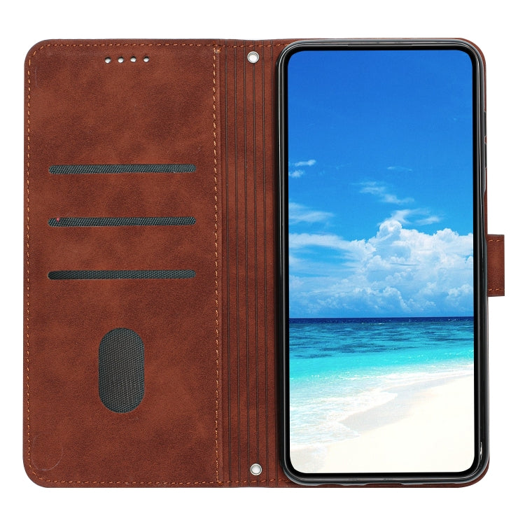 For Xiaomi Redmi K60 / K60 Pro Skin Feel Heart Pattern Leather Phone Case(Brown)