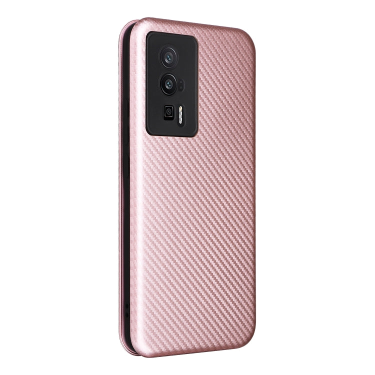 For Xiaomi Redmi K60 / K60 Pro Carbon Fiber Texture Flip Leather Phone Case(Pink)