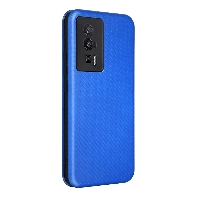 For Xiaomi Redmi K60 / K60 Pro Carbon Fiber Texture Flip Leather Phone Case(Blue)