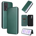 For Xiaomi Redmi K60 / K60 Pro Carbon Fiber Texture Flip Leather Phone Case(Green)