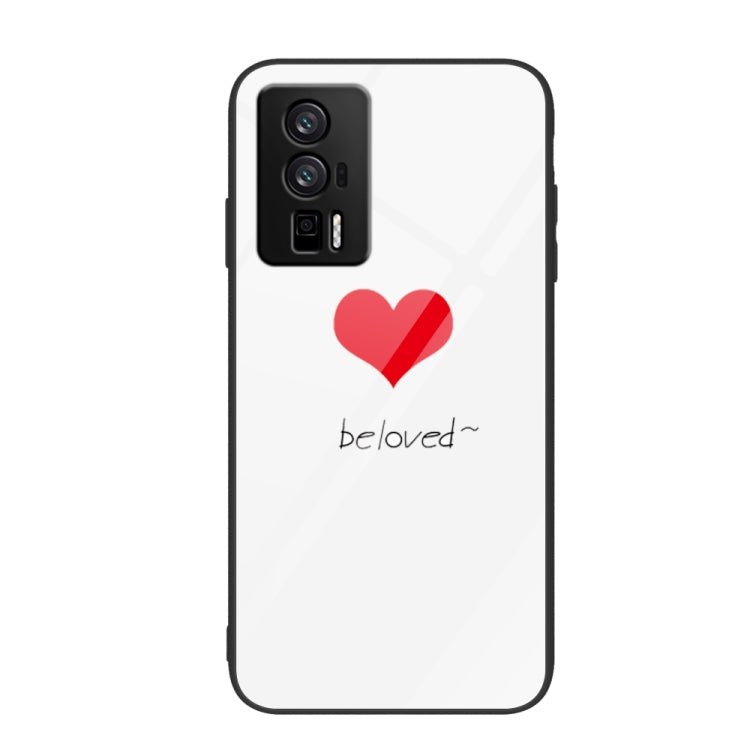 For Xiaomi Redmi K60/K60 Pro Colorful Painted Glass Phone Case(Red Heart)