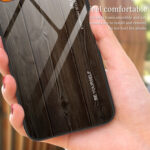 For Xiaomi Redmi K60/K60 Pro Wood Grain Glass Phone Case(Black)