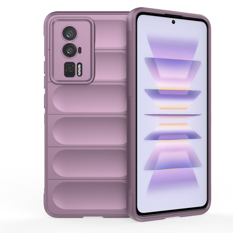 For Xiaomi Redmi K60 Magic Shield TPU + Flannel Phone Case(Purple)