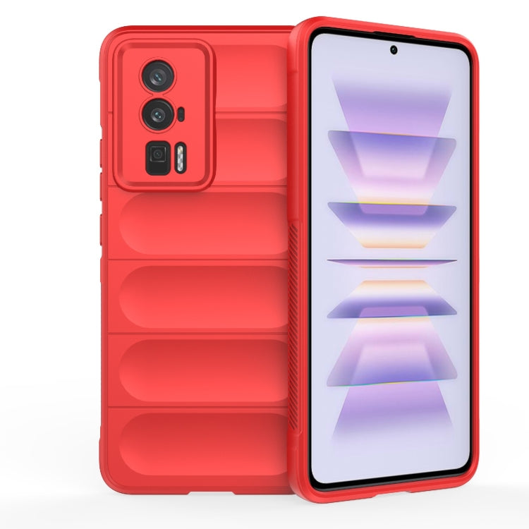 For Xiaomi Redmi K60 Magic Shield TPU + Flannel Phone Case(Red)