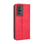 For Xiaomi Redmi K60 5G / K60 Pro Magnetic Buckle Retro Texture Leather Phone Case(Red)