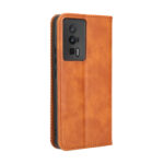 For Xiaomi Redmi K60 5G / K60 Pro Magnetic Buckle Retro Texture Leather Phone Case(Brown)