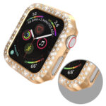 For Apple Watch Series 5 & 4 40mm Double Row Diamonds PC Protective Case(Rose Gold)