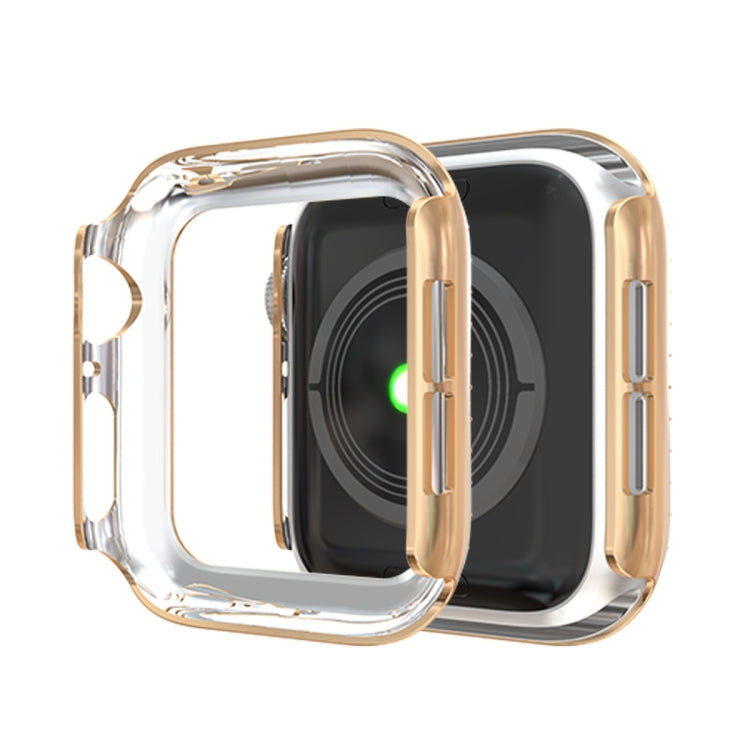 For Apple Watch Series 5 & 4 40mm Double Row Diamonds PC Protective Case(Rose Gold)