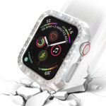 For Apple Watch Series 5 & 4 40mm Double Row Diamonds PC Protective Case(Silver)