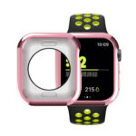 For Apple Watch Series 3 & 2 & 1 38mm Plating TPU Round Hole Hollowing Protective Case(Pink)