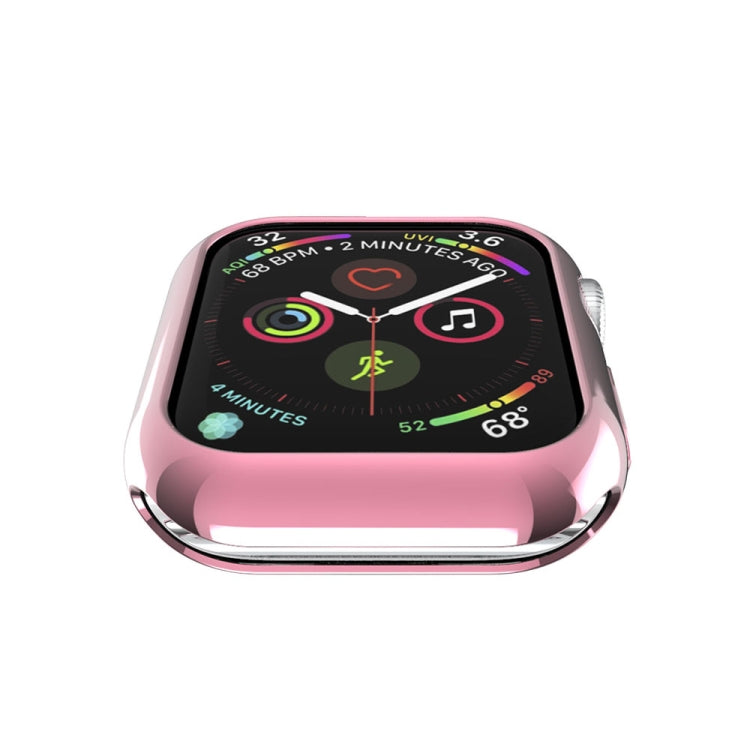 For Apple Watch Series 3 & 2 & 1 38mm Plating TPU Round Hole Hollowing Protective Case(Pink)