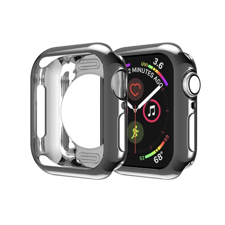 For Apple Watch Series 3 & 2 & 1 38mm Plating TPU Round Hole Hollowing Protective Case(Black)