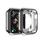 For Apple Watch Series 3 & 2 & 1 38mm Plating TPU Round Hole Hollowing Protective Case(Black)