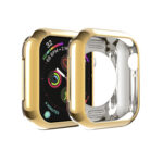 For Apple Watch Series 3 & 2 & 1 38mm Plating TPU Round Hole Hollowing Protective Case(Gold)