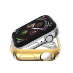 For Apple Watch Series 3 & 2 & 1 38mm Plating TPU Round Hole Hollowing Protective Case(Gold)