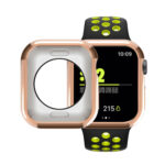 For Apple Watch Series 3 & 2 & 1 38mm Plating TPU Round Hole Hollowing Protective Case(Rose Gold)