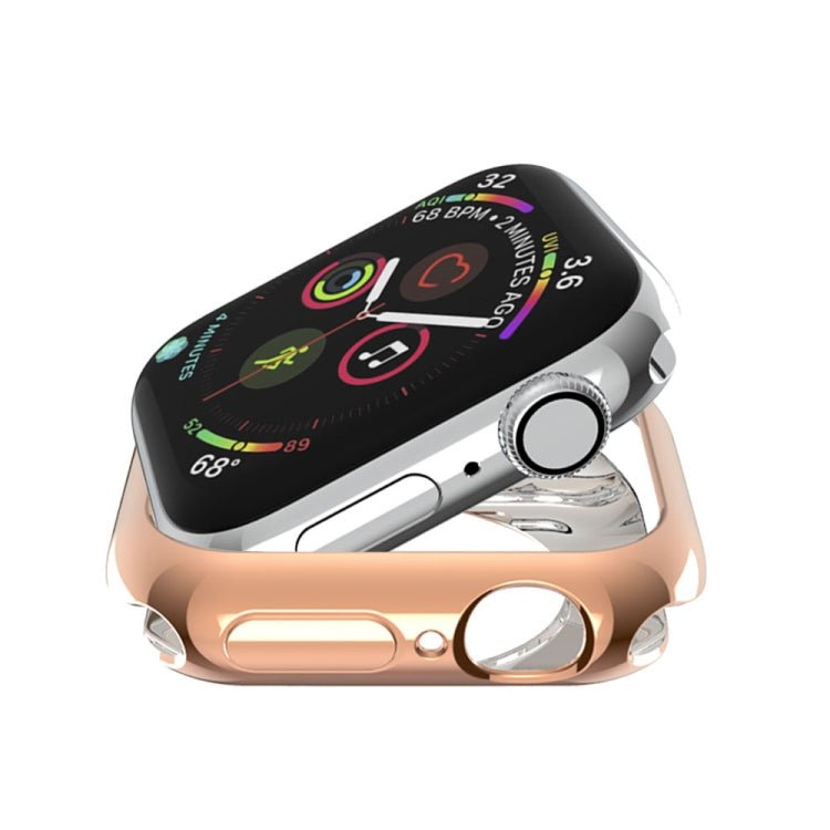 For Apple Watch Series 3 & 2 & 1 38mm Plating TPU Round Hole Hollowing Protective Case(Rose Gold)