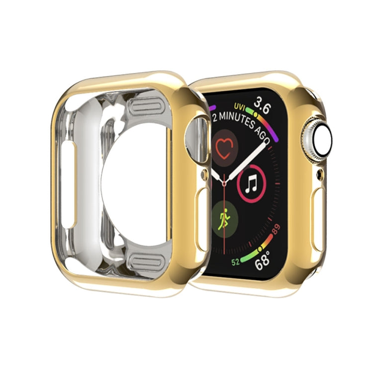 For Apple Watch Series 5 & 4 44mm Plating TPU Round Hole Hollowing Protective Case(Gold)