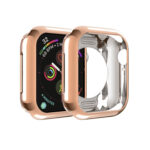 For Apple Watch Series 5 & 4 44mm Plating TPU Round Hole Hollowing Protective Case(Rose Gold)