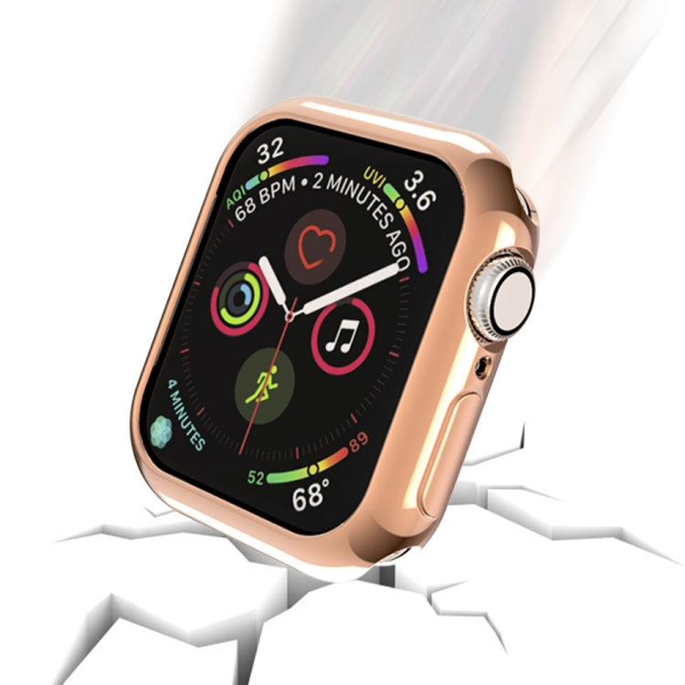 For Apple Watch Series 5 & 4 44mm Plating TPU Round Hole Hollowing Protective Case(Rose Gold)