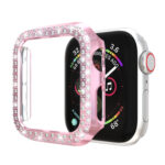 For Apple Watch Series 5 & 4 44mm Double Row Diamonds PC Protective Case(Pink)