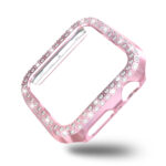 For Apple Watch Series 5 & 4 44mm Double Row Diamonds PC Protective Case(Pink)